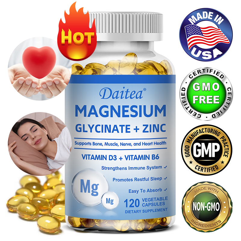 Zinc Supplement 50Mg - Daitea magnesium- en zinkcapsules - Magnesiumglycinaatsupplement