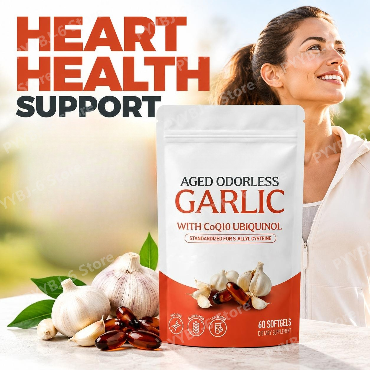 Coq10 Ubiquinol Softgel - Geurloze, gezoete knoflookcapsules met CoQ10 Ubiquinol,