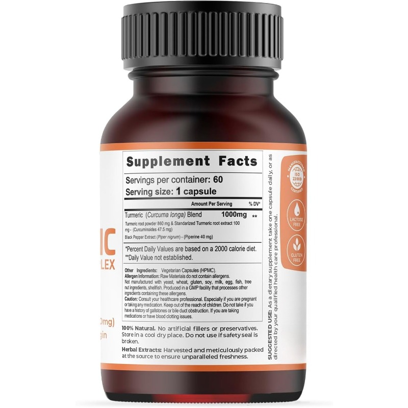 Kurkuma Capsules 1000mg Met 95 - Turmeric Curcumin Capsule recensie en prijs