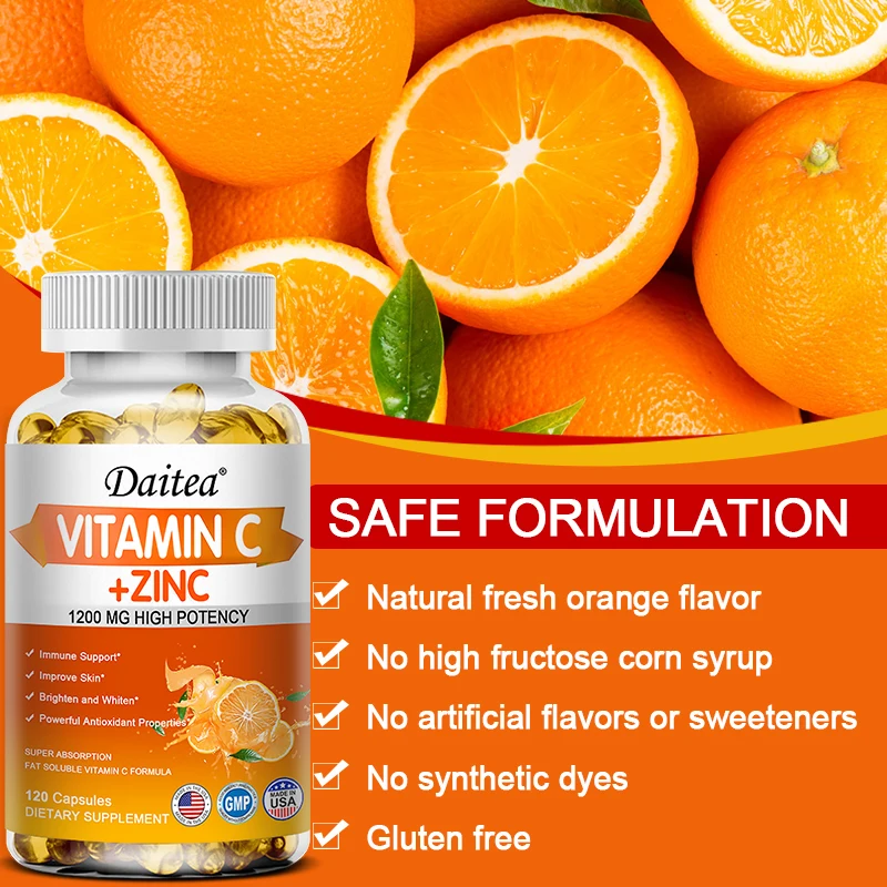 Daitea Vitamine C + Zink - 120 - Zinc Supplement 50Mg recensie en prijs