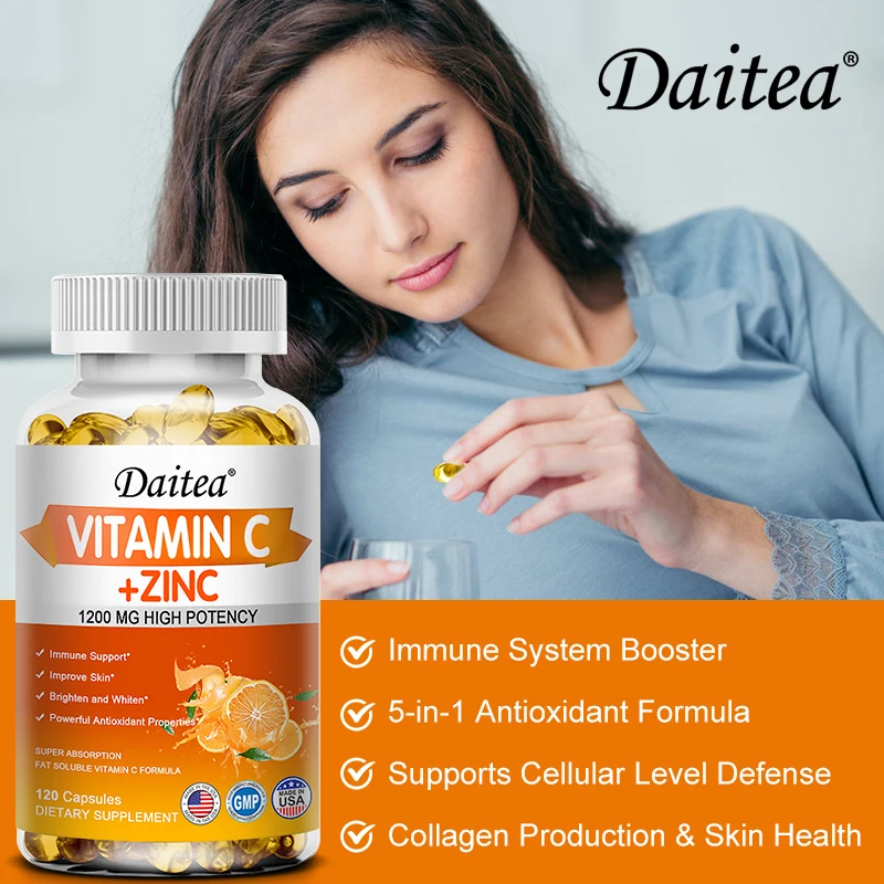 Daitea Vitamine C + Zink - 120 - Zinc Supplement 50Mg recensie en prijs