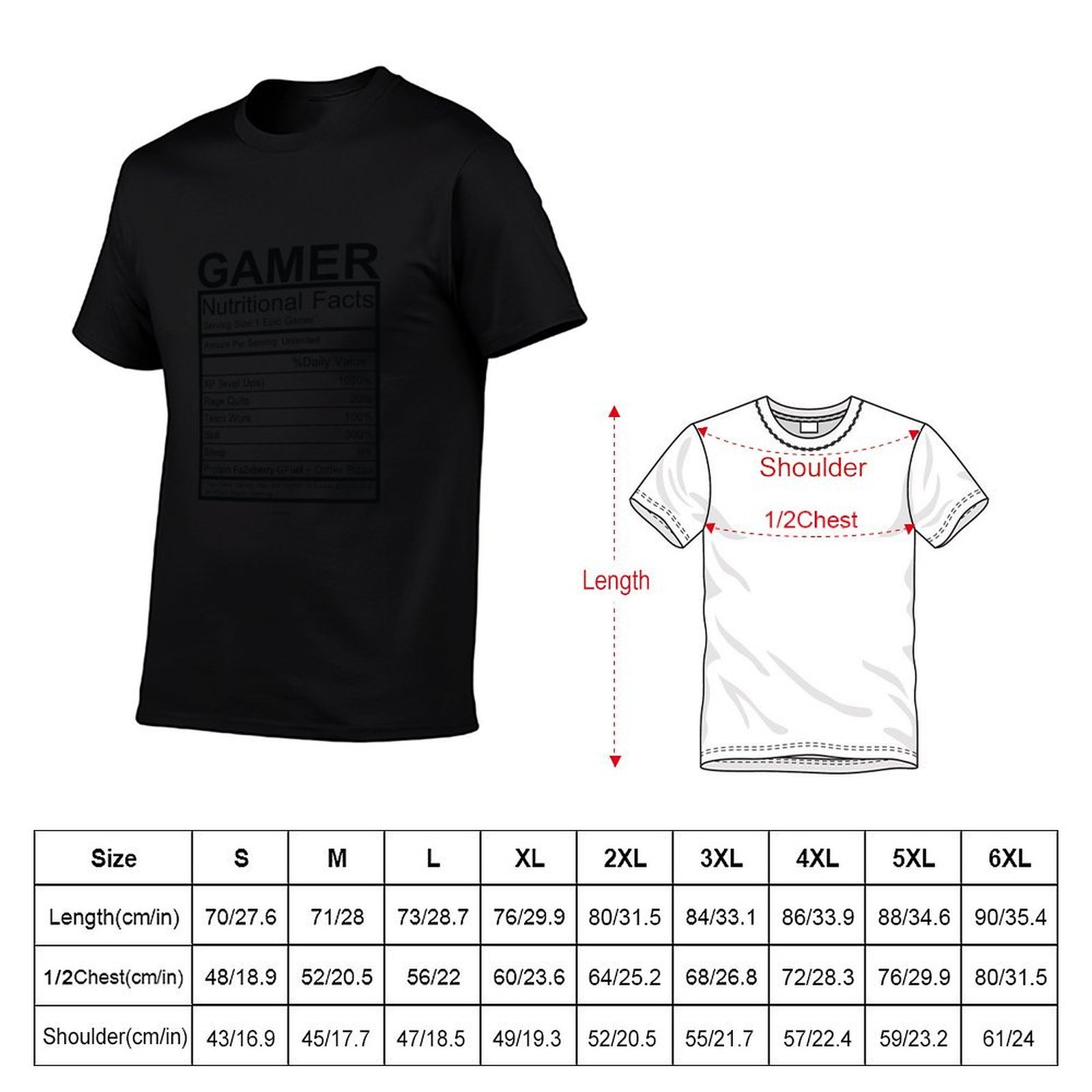Gamer Nutritional Facts Chart  - T Nutrition Fitness recensie en prijs