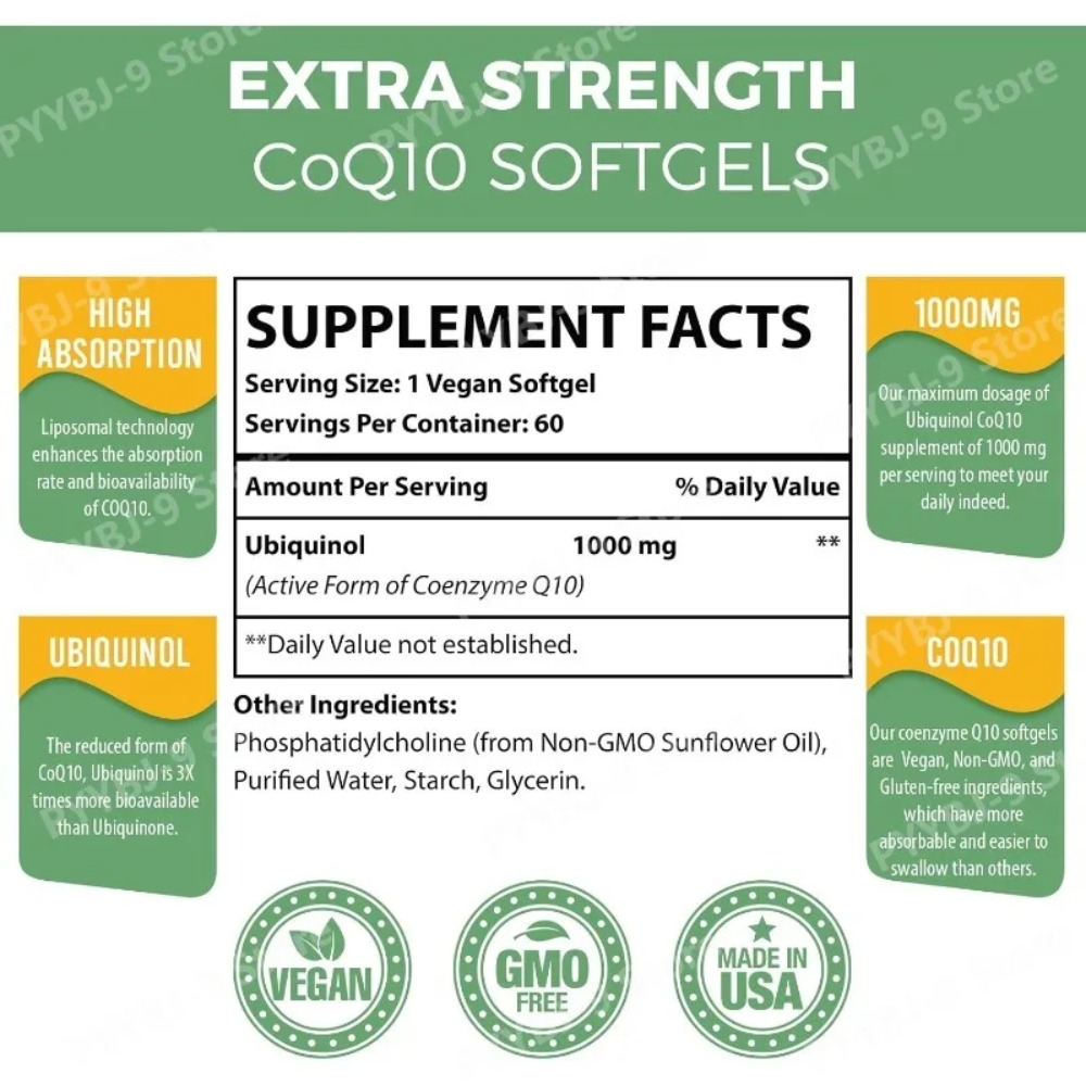 CoQ10 Ubiquinol 1000mg Vegan S - Coq10 Ubiquinol Softgel recensie en prijs