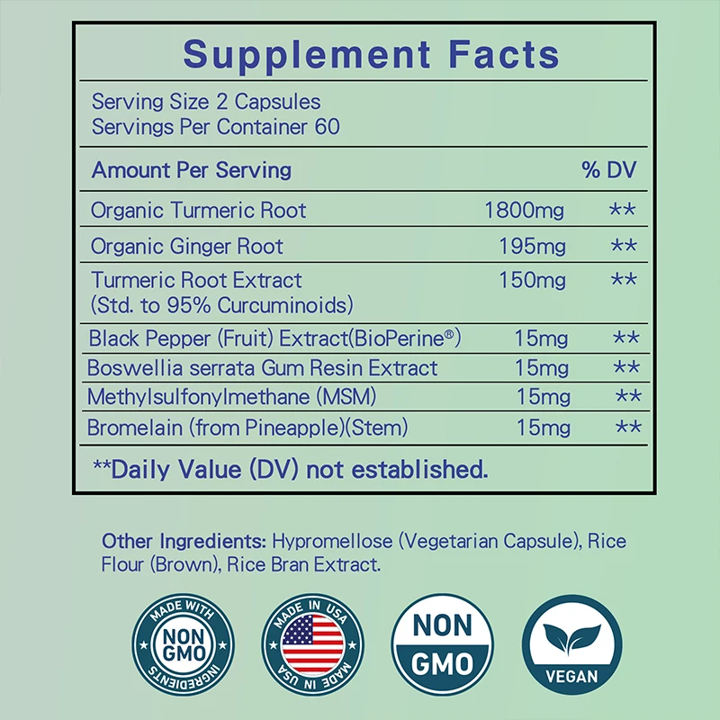 Kurkuma Curcumine + Gemberwort - Turmeric Curcumin Capsule recensie en prijs